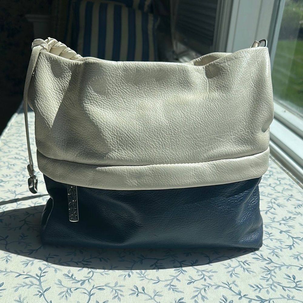 Two-Tone Leather Shoulder Bag